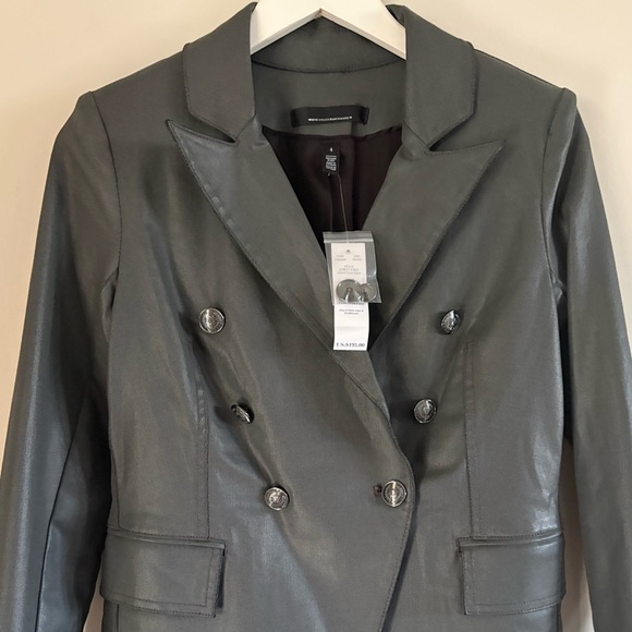 NWT Whitehouse Blackmarket Coated Denim Studio Blazer - Picture 8 of 12